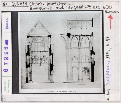 Vorschaubild Saint-Germer: Abteikirche, Querschnitt und Längsschnitt des südlichen Querarms 